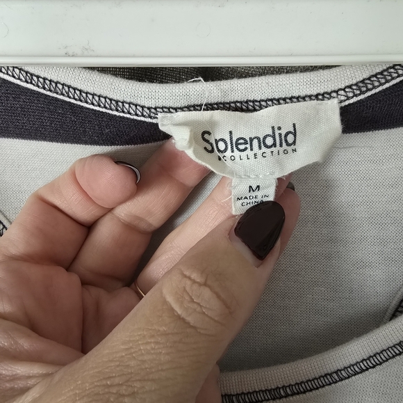 Splendid Jenna Striped Midi Tank Dress Blue/White Side Slit Size M Racerback - Picture 5 of 6